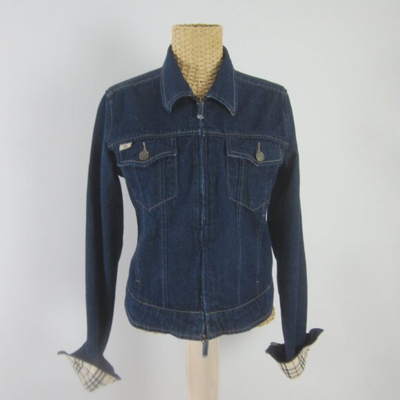 Burberry Blue Denim Bomber Jacket - Picture 5 of 14